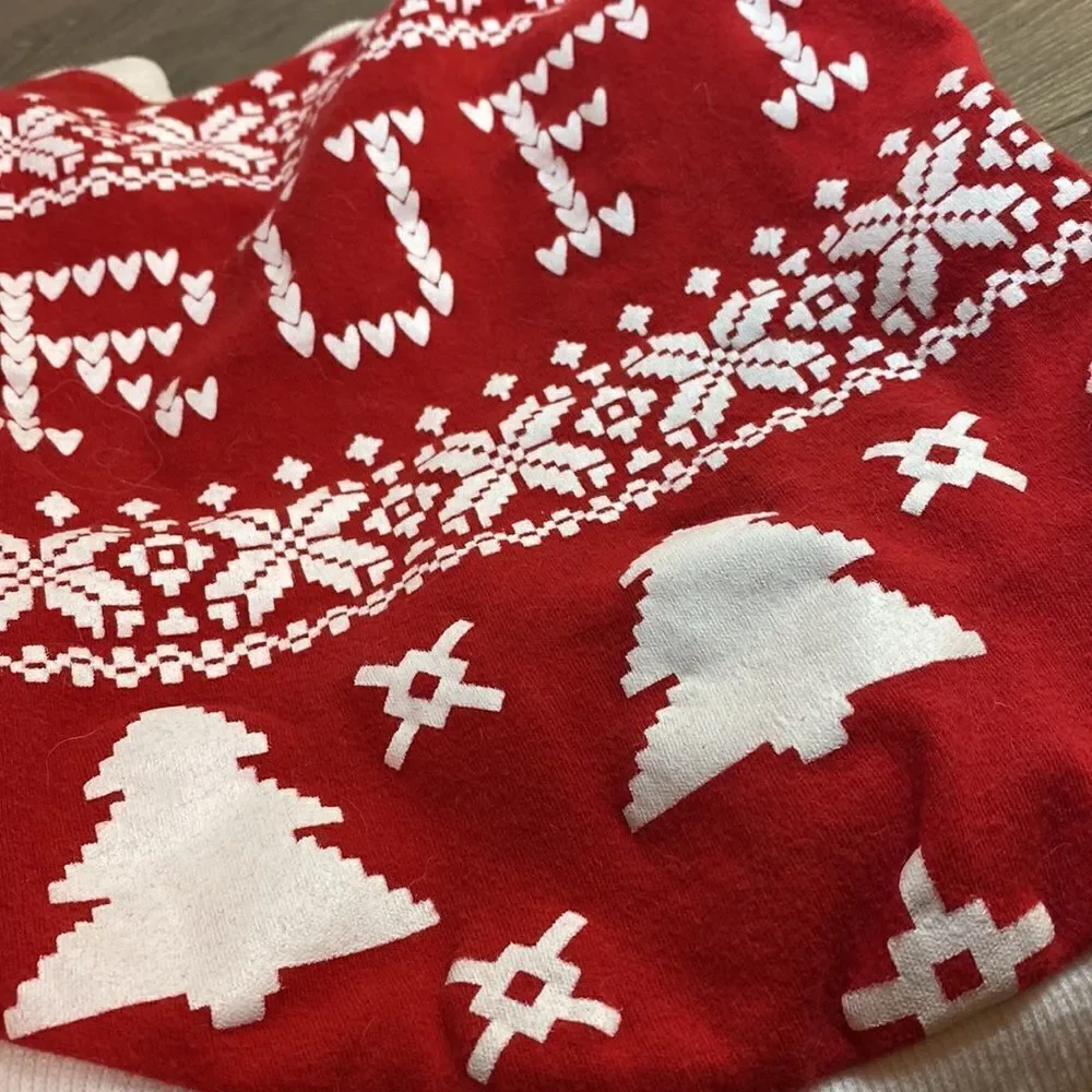 Christmas Printed Snowflake Hearts Dog Shirt